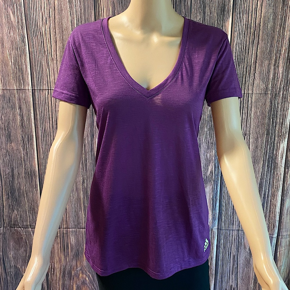 Adidas size small purple athletic workout t shirt top